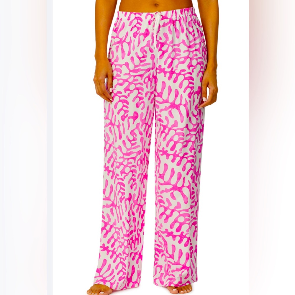NWT Refinery29 Pajama Lounge Pants Pink White Small